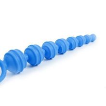 Topco Sales Синяя анальная цепочка Climax Anal Anal Beads Silicone Ridges - 32,6 см. (синий)