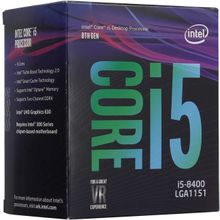 Процессор CPU Intel Core i5-8400 BOX 2.8 GHz   6core   SVGA UHD Graphics 630   1.5+9Mb   65W   8 GT   s LGA1151