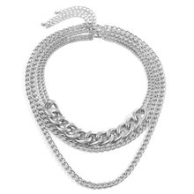 Многослойное колье под серебро (арт. 83395-2)