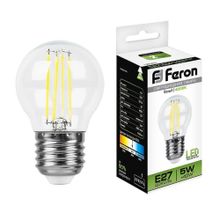 Feron Лампа светодиодная филаментная Feron E27 5W 4000K Шар Прозрачная LB-61 25582 ID - 255514