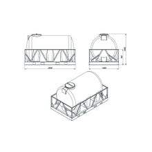 Емкость горизонтальная H 3000 с обрешеткой