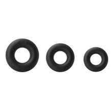Набор черных колец из мягкого силикона Super Soft Power Rings Черный