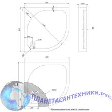 Душевой поддон Aquanet X1 90х90