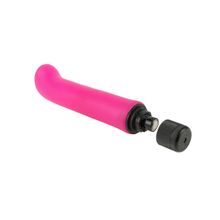 Ярко-розовый вибромассажер с загнутым кончиком XL G-Spot Softees - 16,2 см.