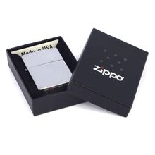 Зажигалка серебристая матовая Zippo 28182 с покрытием Brushed Chrome