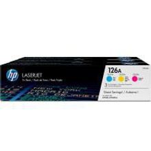 HP 126A, CF341A тонер-картридж для CLJ CP1025, M175, M275 (голубой CE311A, жёлтый CE312A, пурпурный CE313A: 3 шт x 1000 стр)