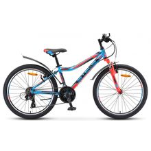 24" STELS Navigator-450 V 2019 (21ск, алюм, аморт.вилка, Vbr, EF41 TY500 TY300 трещетка)(V010, рама 13", синий красный черный)