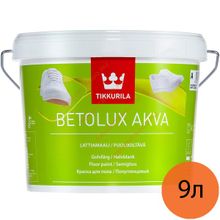 ТИККУРИЛА Бетолюкс Аква база A белая краска для полов (9л)   TIKKURILA Betolux Akva base A краска для бетонных и деревянных полов (9л)