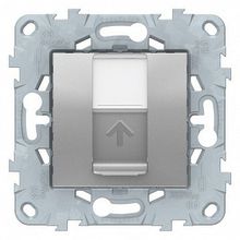 Розетка компьютерная 1xRJ45 Cat.6 UNICA NEW, алюминий |  код. NU541530 |  Schneider Electric