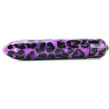 Фиолетовый вибратор с леопардовым принтом - 16 см. Фиолетовый