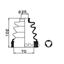 Пыльник Шруса Внутреннего  25,5*70*102  Gc8p,Maep,Gcepf,Gdepf,Pr10,Hr10,P10,Hp10,Fb13,Ep13,Sb13,Hb13,Wfy10,En14,Hn14,W10,Vew10,Vbw10 1-56 (Maruichi) арт. 52422