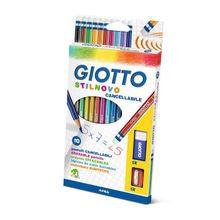 Карандаши GIOTTO 256800 10 цветов с индивидуальным ластиком+ластик+точилка