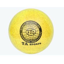 Мяч для художественной гимнастики d-15см Желтый с добавлением глиттера