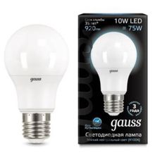 Gauss Лампа светодиодная Gauss LED A60 E27 10W 4100K матовая 102502210 ID - 234484