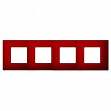 Рамка 4 поста 27 PLAY, красный артик |  код. 2700647-080 |  Simon