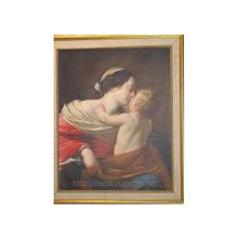 Фотокопия высокого качества музейной картины "Мадонна с младенцем", автор Симон Вуэ, 1590-1649, Франция