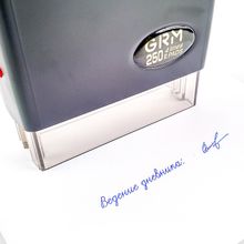 Автоматический штамп личная подпись для дневника, ФАКСИМИЛЕ для школы GRM 250 2 Pads (76*17) мм, c двойной подушкой