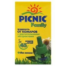 Жидкость для фумигатора Picnic Family от комаров 45 ночей, 30 мл, без запаха