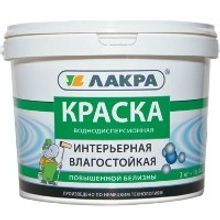 Краска воднодисперсионная интерьерная влагостойкая повышенной белизны Лакра 40кг (Лакра, 40 кг, Краски, Повышенная белизна )