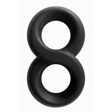 Черное эрекционное кольцо-восьмерка Infinity Ring Черный