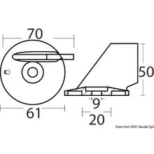 Osculati Zinc fin anode 55 85 HP + 40 70 4-stroke, 43.272.86