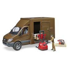 Bruder Mercedes-Benz Sprinter фургон UPS с фигуркой, погрузчиком и аксессуарами, шт 02-538