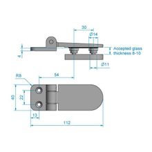 Roca Петля для душевых кабинок Roca RG-986 860695 112 x 40 мм стена - стекло