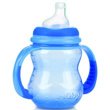 Nuby полипропиленовая с ручками 240мл голубая
