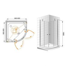 Душевой уголок Cezares Elena R22 (90x90) прозрачное стекло