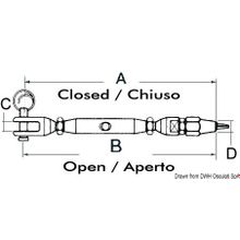Osculati Turnbuckle AISI 316 for Parafil cable 9 mm, 07.196.09
