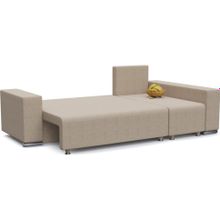 Смарт Диван угловой Маркиз Бежевая рогожка Еврокнижка