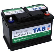 Аккумулятор автомобильный TAB AGM 6СТ-70 обр. (Start-Stop) 278x175x190