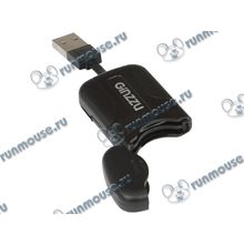 Картридер SDXC microSDHC MMC Ginzzu "GR-422B", внешн., черный (USB2.0) (ret) [117533]