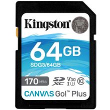 Карта памяти SDG3HC 64Gb Kingston, Canvas Go Plus, UHS-I Class U3 V30 170MB s