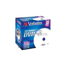 Диск Jewel case (box) DVD-R Verbatim 4.7 Gb 16x (10 шт) Printable