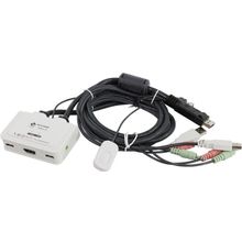 Переключатель Multico    EW-K1302DP    2-port DisplayPort USB KVM Switch (клав.USB+мышьUSB+DP+Audio, проводной ПДУ, кабели несъемные)