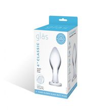 Прозрачная округлая анальная пробка Classic Glass Butt Plug - 10 см. прозрачный