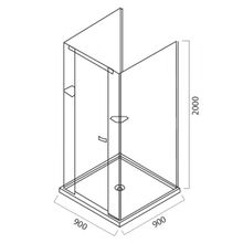 Душевой уголок Am.Pm Tender Square Wall 90 (W45G-KD2W090CT)