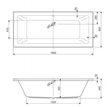 Акриловая ванна Cezares PLANE MINI-160-70-42 1600x700x420