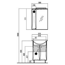 Тумба с раковиной Акватон Джимми 57 М, 1A068301DJ010