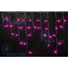 Rich LED RL-i3*0.5-T P Уличная светодиодная Бахрома 3x0.5 м, розовый, пост свечение, провод прозрачный