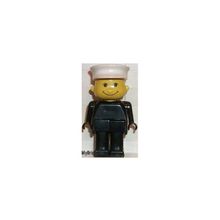 Lego Basic FAB13C Human, Black Legs, White Hat (Мужчина в Белой Фуражке) 1986
