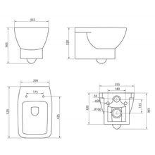 Чаша подвесного унитаза с креплением BelBagno LAGO  BB128CH