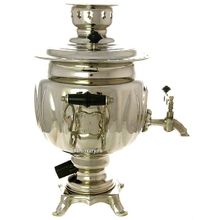 Электрический самовар 3 литра никелированный "Овал" на напряжение 110 вольт, арт. 110301з