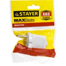 Вилка STAYER MASTER электрическая белая (6А   220В)