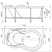Акриловая ванна Радомир Паллада без гидромассажа