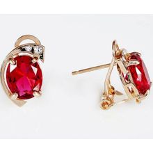 Серьги с корундом "Полумесяц"