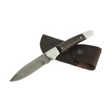 Россия Нож Ворсма складной Снайпер, дамасская сталь, дерево-венге (кузница Семина)