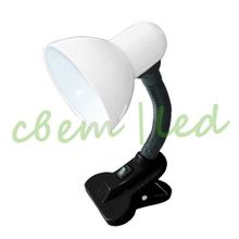 светильник настольный le tl-108 white прищепка для led лампы