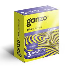 Тонкие презервативы для большей чувствительности Ganzo Sence - 3 шт. (62967)
